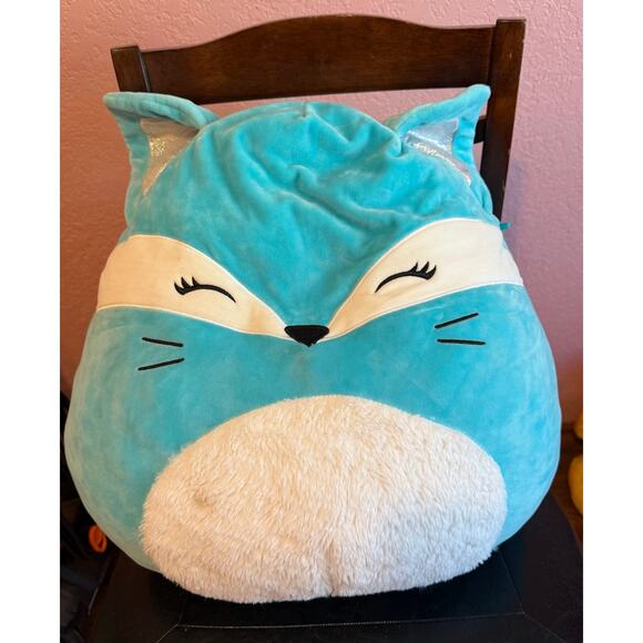 Squishmallows Official 16 Inch Soft Plush Squishy Toy Animals (Pania Blue Fox) - Picture 1 of 3